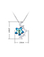 Fashion Blue Light Star Moon Guard Crystal Necklace