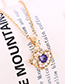 Fashion Champagne Gold + Blue Zircon Heart-filled Crystal Necklace