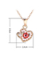 Fashion Champagne Gold + Blue Zircon Heart-filled Crystal Necklace