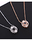 Fashion Rose Gold 100 Languages ??i Love You Beating Heart Crystal Necklace