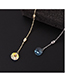 Fashion Platinum + Sea Blue Crystal Necklace - Water Moon